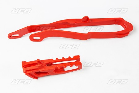 UFO KOMPLET ŚLIZG (HO03671070) + PROWADNICA (HO04623070) ŁAŃCUCHA HONDA CR 125/250 '07 KOLOR CZERWONY