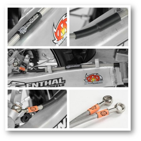 MOTOMASTER PRZEWÓD HAMULCOWY W STALOWYM OPLOCIE PRZÓD GASGAS, HUSQVARNA, KTM EXC/EXCF 250/300/450 '01 (PATRZ OPIS TOWARU) ENDURO