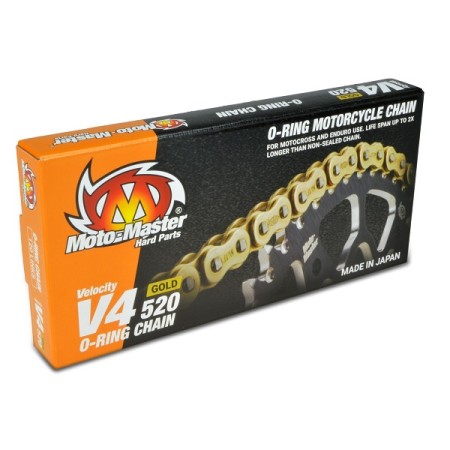 MOTOMASTER ŁAŃCUCH NAPĘDOWY V4520G ORING GOLD CHAIN ŁAŃCUCH NAPĘDOWY KOLOR ZŁOTY (120 OGNIW, ZAPINKA W ZESTAWIE)