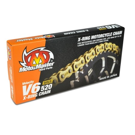 MOTOMASTER ŁAŃCUCH NAPĘDOWY V6520G XRING GOLD CHAIN ŁAŃCUCH NAPĘDOWY KOLOR ZŁOTY (120 OGNIW, ZAPINKA W ZESTAWIE)