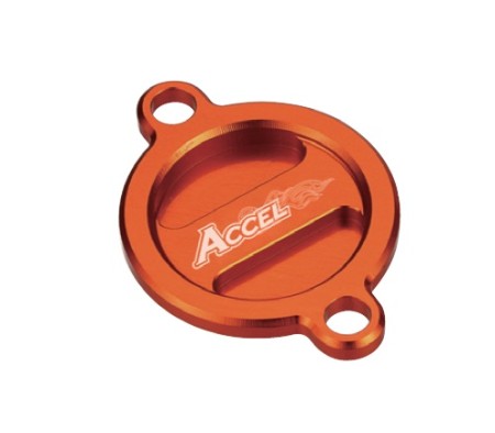 ACCEL POKRYWA FILTRA OLEJU KTM EXC 400/450/530 '08'11, SXF 450/505 '07'12, SXF 350 '11'19 KOLOR POMARAŃCZOWY