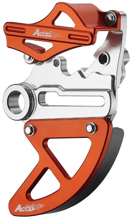 ACCEL OSŁONA ZACISKU I TARCZY HAMULCOWEJ TYŁ, KTM SX/SXF/EXC/EXCF '13'22, HUSQVARNA TC/FC '15'22 (OŚKA 25 MM), KOLOR POMARAŃCZOWY