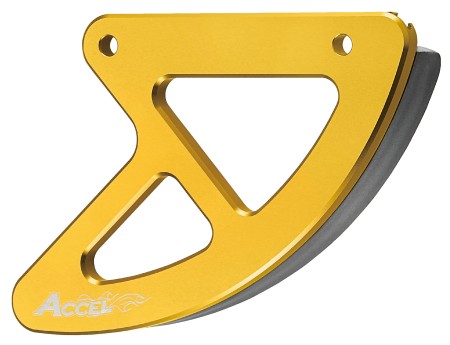 ACCEL OSŁONA TARCZY HAMULCOWEJ TYŁ SUZUKI RMZ 250 '07'18, RMZ 450 '05'18, RM 125/250 '05'09 (ALUMINIOWA), KOLOR ZŁOTY