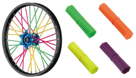 ACCEL NAKŁADKI NA SZPRYCHY KOLOR ZIELONY FLUO  KOMPLET NA DWA KOŁA (2 X 38 SZTUK)