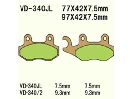 Obrazek dla: VESRAH KLOCKI HAMULCOWE KH135 / KH214 SPIEK METALICZNY (ZŁOTE) (MADE IN JAPAN)