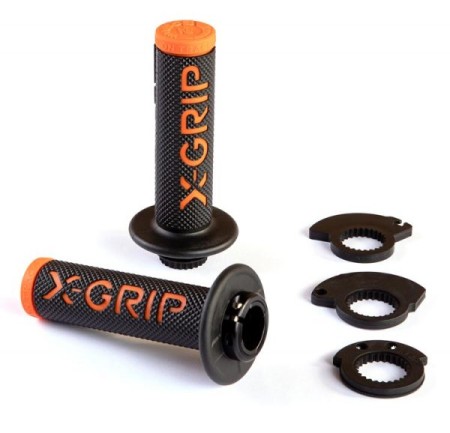 Obrazek dla: XGRIP MANETKI (GRIPY) BRAAAAP GRIPS LOCKONGRIP (Z ADAPTERAMI ROLGAZU) ORANGE KOLOR POMARAŃCZOWY