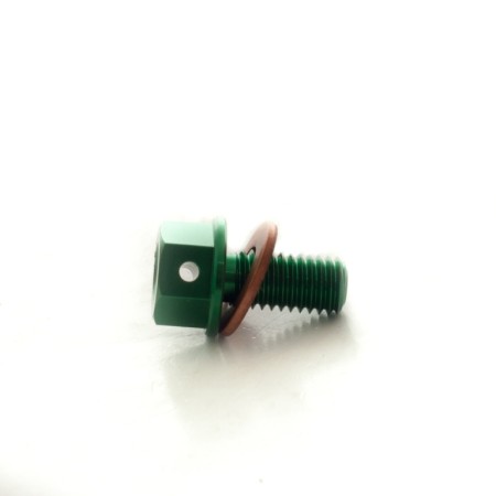 ACCEL KOREK SPUSTOWY OLEJU KAWASAKI KXF '1920 ( Z MAGNESEM ) KOLOR ZIELONY (M8X1,25) (MDP09GR)
