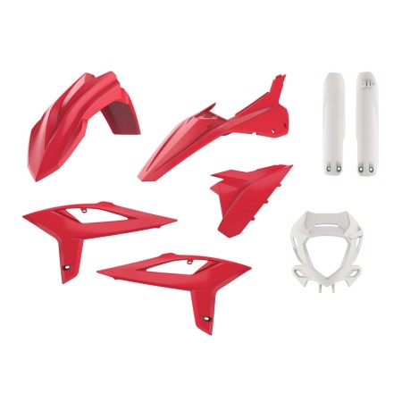 POLISPORT KOMPLET PLASTIKÓW (FULL KIT) BETA RR 2T/4T '20'22 W ZESTAWIE OSŁONA LAMPY (8667300002) I OSŁONY AMORTYZATORÓW (8425700002) KOLOR CZERWONY OEM RACING