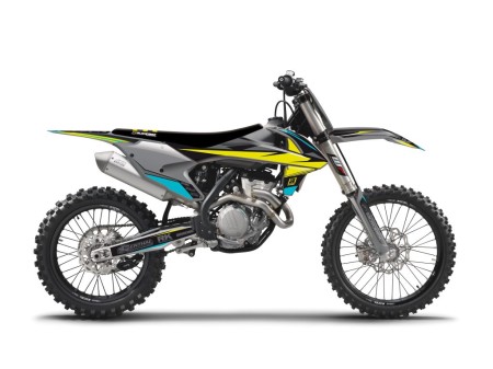 BLACKBIRD KOMPLET PLASTIKÓW I NAKLEJEK (OKLEIN) + POKROWIEC/POSZYCIE NA SIEDZENIE KTM SXSXF 1618, EXC 1719 STEALTH SZARY