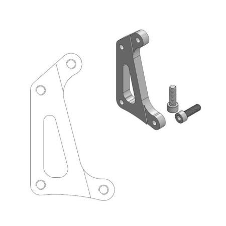 MOTOMASTER ADAPTER DO TARCZY SUPERMOTO 320MM (CZTEROTŁOCZKOWY ZACISK MOTOMASTER) YAMAHA YZ/YZF 125/250 '08'20, YZF 450 '08'19, WR 250 '16'20