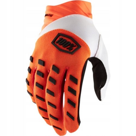 100 PROCENT RĘKAWICE CROSS/ENDURO AIRMATIC FLUO ORANGE KOLOR POMARAŃCZOWY FLUO/BIAŁY/CZARNY ROZMIAR L