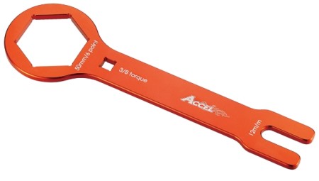 ACCEL KLUCZ DO SERWISU ZAWIESZEŃ PRZEDNICH WP SZEŚCIOKĄTNY 50MM DO ROZKRĘCANIA GÓRNYCH NAKRĘTEK AMORTYZATORA KTM, HUSQVARNA KOLOR CZARNY (FCW03)