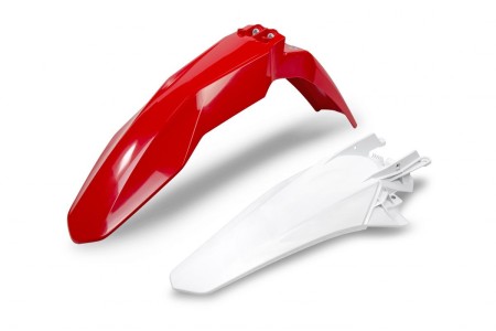 UFO KOMPLET BŁOTNIKÓW GAS GAS EXF 250 /EX 300 /EXF 350 /EXF 450 '2122, KOLOR OEM (CZERWONY PRZÓD, BIAŁY TYŁ) (GG07124062, GG07125041)