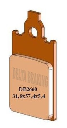 DELTA BRAKING KLOCKI HAMULCOWE KH116 PRZÓD APRILIA AF1 50 '86'92, YAMAHA DT 50R '97'01, PIAGGIO FREE 50 '95'01, BETA TEMPO 50 '94'97, MALAGUTI F12 50 PHANTOM '94'02, GARELLI SAHEL 50 '91,