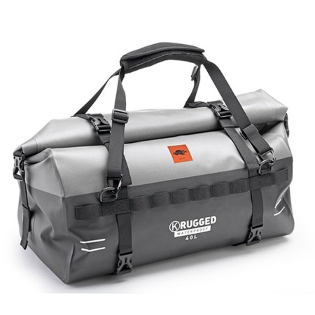 KAPPA TORBA / WAŁEK NA SIEDZENIE / BAGAŻNIK 40L 100% WODOSZCZELNA KOLOR CZARNOSREBRNY (K' RUGGED) (28X50X25CM)