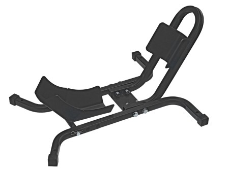 Obrazek dla: PSYCHIC STOJAK Z UCHWYTEM PRZEDNIEGO KOŁA DO TRANSPORTU MOTOCYKLA (Z KOŁYSKĄ) KOLOR CZARNY