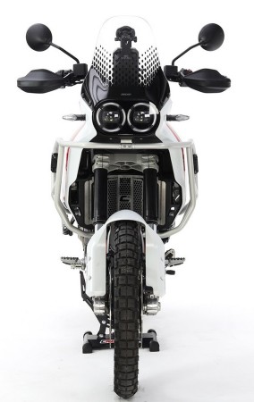 CROSSPRO GMOLE ALUMINIOWE OSŁONY SILNIKA I CHŁODNIC DUCATI DESERT X '22 (PASUJĄ DO ORYGINALNEJ PŁYTY POD SILNIK) KOLOR SREBRNY
