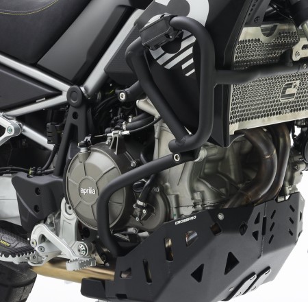 CROSSPRO GMOLE ALUMINIOWE OSŁONY SILNIKA I CHŁODNIC APRILIA TUAREG 660 '23 KOLOR CZARNY MAT (PASUJE DO ORYGINALNEJ PŁYTY)