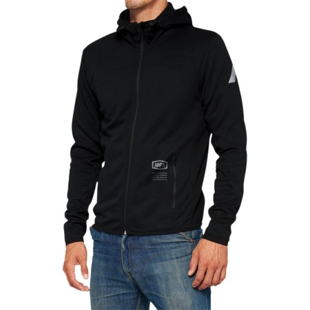100 PROCENT WYPRZEDAŻ TECH ZIP HOODIE BLACK  KURTKA SOFTSHELL Z KAPTUREM VICEROY BLACK KOLOR CZARNY ROZMIAR M
