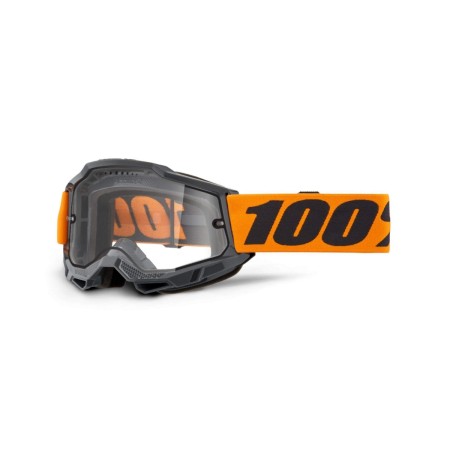 100 PROCENT GOGLE ACCURI 2 BLACK  CLEAR DUAL PANE  KOLOR CZARNY/POMARAŃCZOWY SZYBKA PODWÓJNA PRZEŹROCZYSTA