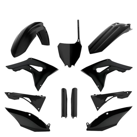 POLISPORT KOMPLET PLASTIKÓW (FULL KIT) HONDA CRF 250R '18'21; CRF 450R '17'20 W ZESTAWIE TABLICA PRZEDNIA (8667200003) I OSŁONY AMORTYZARORÓW (8351900002) KOLOR CZARNY