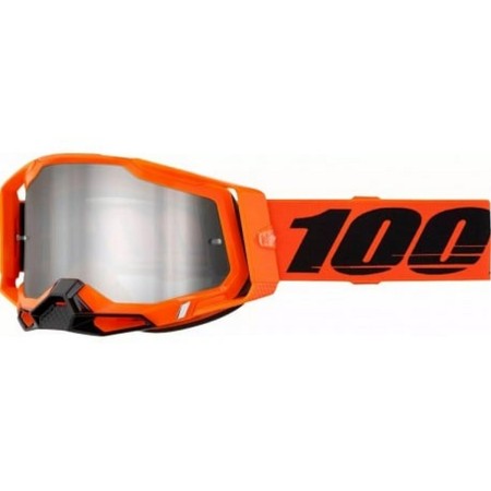 100 PROCENT WYPRZEDAŻ GOGLE RACECRAFT 2 NEON ORANGE  SILVER FLASH LENS KOLOR POMARAŃCZOWY/CZARNY SZYBA SREBRNE LUSTRO