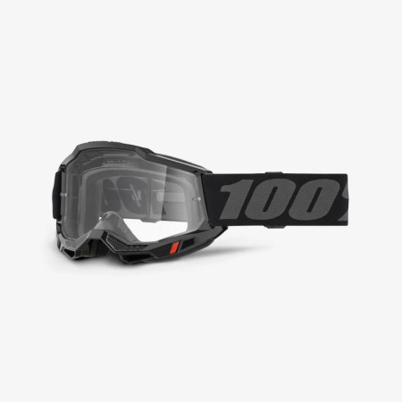 100 PROCENT GOGLE ACCURI 2 BLACK  CLEAR LENS  KOLOR CZARNY SZYBKA PRZEŹROCZYSTA