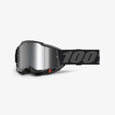 100 PROCENT GOGLE ACCURI 2 BLACK  MIRROR SILVER LENS  KOLOR CZARNY/POMARAŃCZOWY SZYBKA SREBRNE LUSTRO