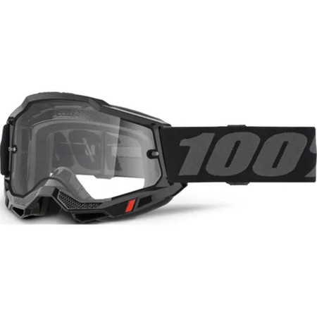 100 PROCENT GOGLE ACCURI 2 ENDURO MOTO BLACK  CLEAR LENS  KOLOR CZARNY/SZARY SZYBKA PRZEŹROCZYSTA