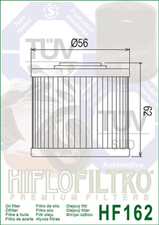 HIFLO FILTR OLEJU HF 162 BMW R 1300 GS '22'24 (OEM: 11427105320)