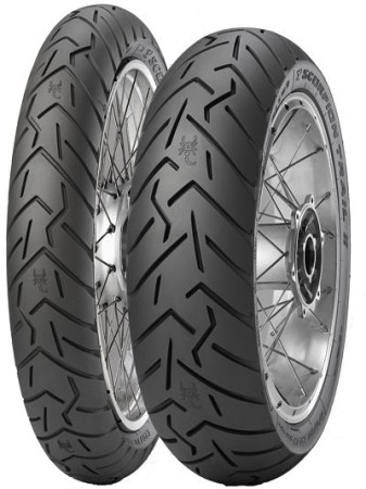 Obrazek dla: PIRELLI KOMPLET OPON (2526500/24) 110/80R19 SCORPION TRAIL II 59V TL M/C PRZÓD DOT 2024 + (2527000/24) 140/80R17 SCORPION TRAIL II 69V TL M/C TYŁ DOT 2024 + UFO RĘKAWICZKI SKILL RADIAL ROZMIAR L