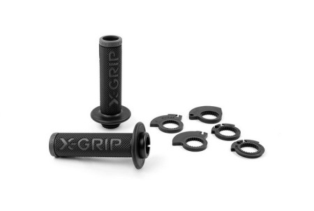 Obrazek dla: XGRIP MANETKI (GRIPY) BRAAAAP GRIPS LOCKONGRIP (Z ADAPTERAMI ROLGAZU) GREY OPEN END (Z OTWOREM) KOLOR SZARY
