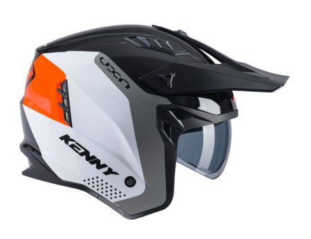 KENNY RACING KASK OTWARTY JET MODEL MILES GRAPHIC BLACK/ORANGE KOLOR BIAŁY/CZARNY/SZARY/POMARAŃCZOWY ROZMIAR XL ( 61  62 CM )