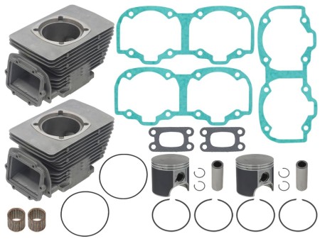SPI SNOW CYLINDER KOMPLETNY (2 X CYLINDER, 2 X TŁOK, 2 X ŁOŻYSKO GŁÓWKI KORBOWODU, USZCZELKI TOPEND) SKI DOO EXPEDITION 550 F '0720, FREESTYLE 550 '0709, MXZ 550 '1114, SKANDIC 550 '0819 TUNDRA 550 '1120 (OEM:420623141;420623142) (SKUTER ŚNIEŻNY)