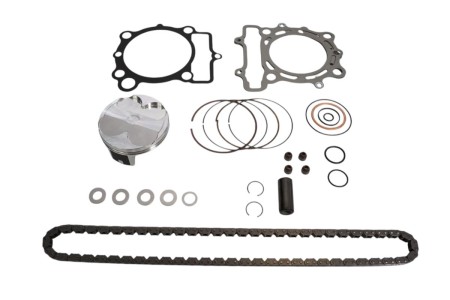 VERTEX 2025/02 ZESTAW NAPRAWCZY GÓRY SILNIKA KAWASAKI KX 250 F (KXF250) '23'24 (STD. + 0.02MM = 77.97MM) (14.1:1) (TŁOK, USZCZELKI TOPEND, ŁAŃCUSZEK ROZRZĄDU)
