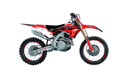 BLACKBIRD KOMPLET NAKLEJEK (OKLEIN) + POKROWIEC POSZYCIE NA SIEDZENIE HONDA CRF 250R '22'24, CRF 450R '21'24 DREAM 4 KOLOR CZERWONY CZARNY