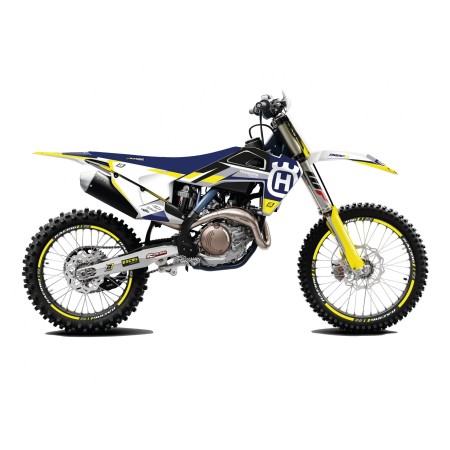 BLACKBIRD KOMPLET NAKLEJEK (OKLEIN) HUSQVARNA TC/FC '19'22, TE/FE '20'23 DREAM 5 CHROME EFX KOLOR NIEBIESKI ŻÓŁTY