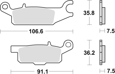 TRW ZF KLOCKI HAMULCOWE KH443 SINTER OFFROAD YAMAHA RAPTOR YFM 250 0820, GRIZZLY YFM 550 0920, GRIZZLY YFM 700 0720, LEWY PRZÓD