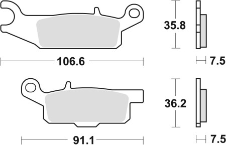 TRW ZF KLOCKI HAMULCOWE KH444 SINTER OFFROAD YAMAHA RAPTOR YFM 250 0820, GRIZZLY YFM 550 0920, GRIZZLY YFM 700 0720, PRAWY PRZÓD