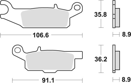 TRW ZF KLOCKI HAMULCOWE KH446 SINTER OFFROAD YAMAHA YFM 550 GRIZZLY 09, YFM 700 GRIZZLY 07, TYŁ