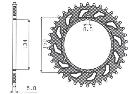 Obrazek dla: SUNSTAR ZĘBATKA TYLNA 489 49 KAWASAKI KX/KXF `84'20 (JTR460.49) (ŁAŃC. 520) (48949JT)