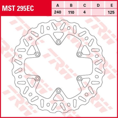 TRW ZF TARCZA HAMULCOWA TYŁ BETA RR 250/300/350 '13, RR 390/430/480 '15, RR 400/450/498 '12'14 (240X110X4MM) WAVE