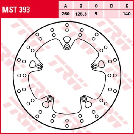 TRW ZF TARCZA HAMULCOWA PRZÓD APRILIA SR 125/300 '11, GILERA NEXUS 250 '06'08, NEXUS 125 '07'15, NEXUS 300 '08'14, NEXUS 500 '04'15, PIAGGIO X7 125/250 '08'14, X8 125/200/250 '04'06, X9 500 '04'07 (260X125X5MM)