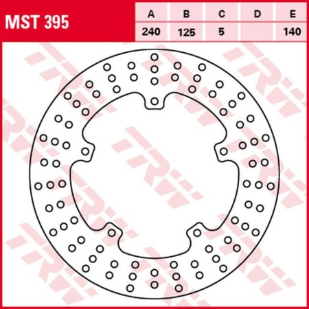 TRW ZF TARCZA HAMULCOWA TYŁ APRILIA SR 125/300 '11, GILERA NEXUS 250 '06'08, NEXUS 125 '07'15, NEXUS 300 '08'14, NEXUS 500 '04'15, PIAGGIO X7 125/250 '08'14, X8 125/200/250 '04'06, X9 500 '04'07, MP3 300 '10'17 (240X125X5MM)