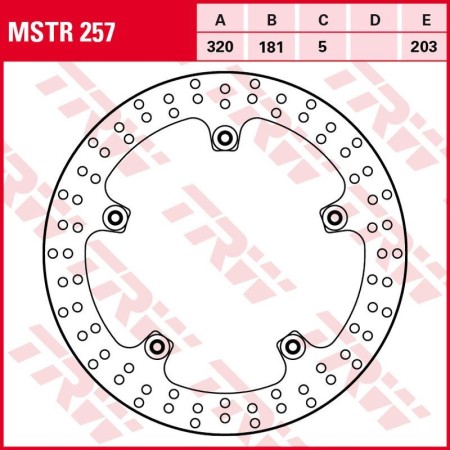 TRW ZF TARCZA HAMULCOWA PRZÓD BMW F 800GT '13, S 1000R '13, S 1000RR '09'18, K 1200S '07'09, K 1300GT '09'11, K 1300R/S '09'15, K 1600B '17, K 1600GT/GTL '11, (320X181X5MM)