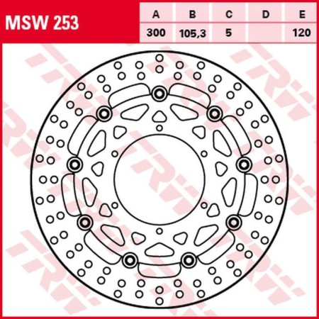 TRW ZF TARCZA HAMULCOWA PRZÓD BMW G 650GS SERTAO '11'14, F 650GS '08'12, F 700GS '13'18, F 800GS/ADV '08'18 (300X105X5MM)