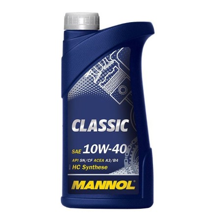 MANNOL OLEJ SILNIKOWY SAMOCHODOWY 10W40 CLASSIC SN/CH4 1 LITR (7501) (PÓŁSYNTETYCZNY)