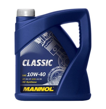 MANNOL OLEJ SILNIKOWY SAMOCHODOWY 10W40 CLASSIC SN/CH4 4 LITRY (7501) (PÓŁSYNTETYCZNY)
