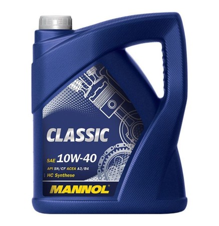 MANNOL OLEJ SILNIKOWY SAMOCHODOWY 10W40 CLASSIC SN/CH4 5 LITRÓW (7501) (PÓŁSYNTETYCZNY)