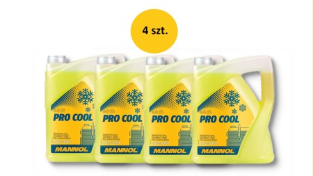 MANNOL PŁYN DO CHŁODNIC PRO COOL 5L MOTOCYKLOWY (40ST.C/+135ST.C) GOTOWY DO UŻYCIA  PAKIET 4 SZTUKI
